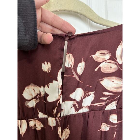 Zac & Rachel Tiered Floral Long Sleeve Top Blouse Size Medium Boho Peasant - Picture 5 of 7